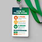 How To Pause Work - Badge, Poster, & Tabletop Sign