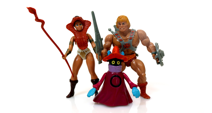 Orko with Teela and He-Man